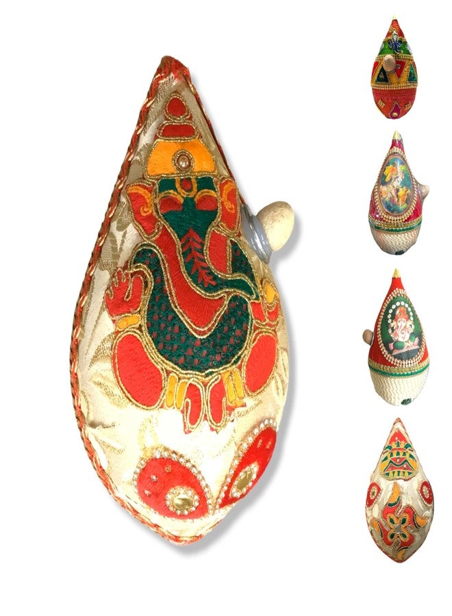 LOVENSPIRE Shriphal Mangal Kalash مزين بجوز الهند لحفلات الزفاف Shagun ديكور Nariyal Mangal Nariyal Kalash مجموعة زفاف Pooja Nariyal مزين Nariyal لهدايا المهرجانات الهندية - Image 5